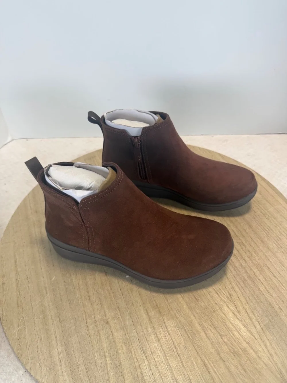 Ryka Women’s 6M Brown Suede Ankle Boots Side Zip Ryka Repel Water Resistant NWT